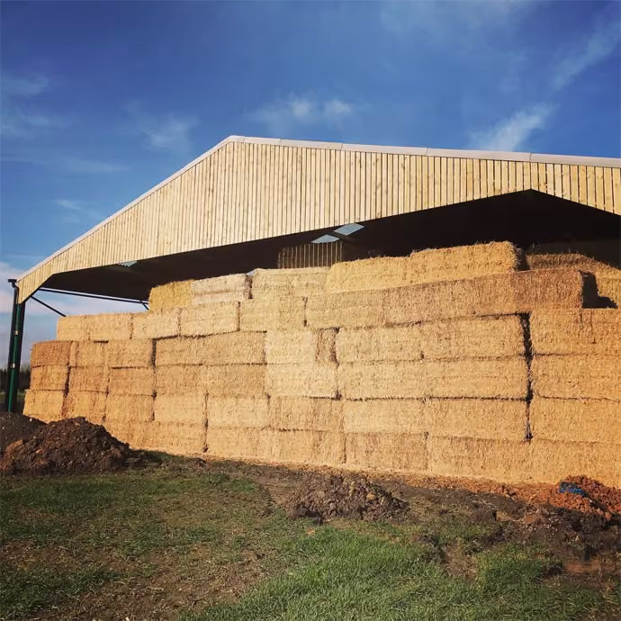 Hay barn under construction in Warwickshire