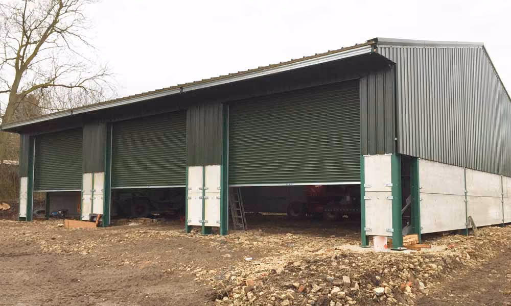 Steel framed livestock barn