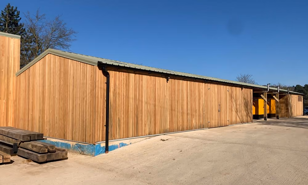 Timber framed farm shed