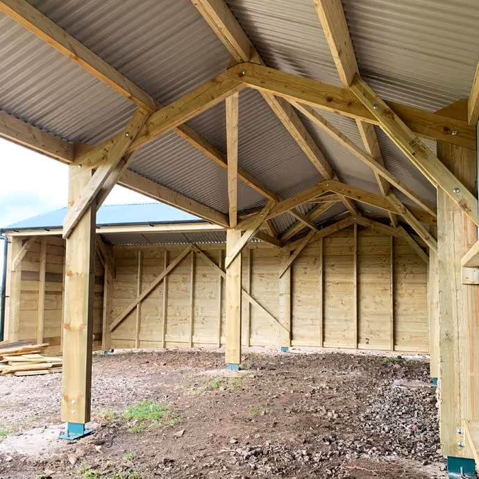 Timber framed farm storage shed